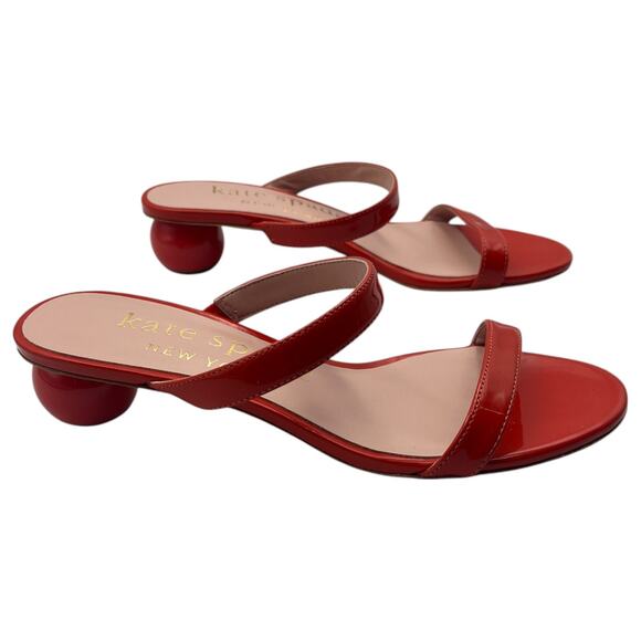 Kate Spade Palm Springs Patent Leather Slip On Low Heel Sandals Dried Apricot 6B - Picture 1 of 7